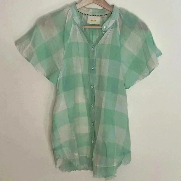 Maeve Gingham Flutter Top - Picture 4 of 12